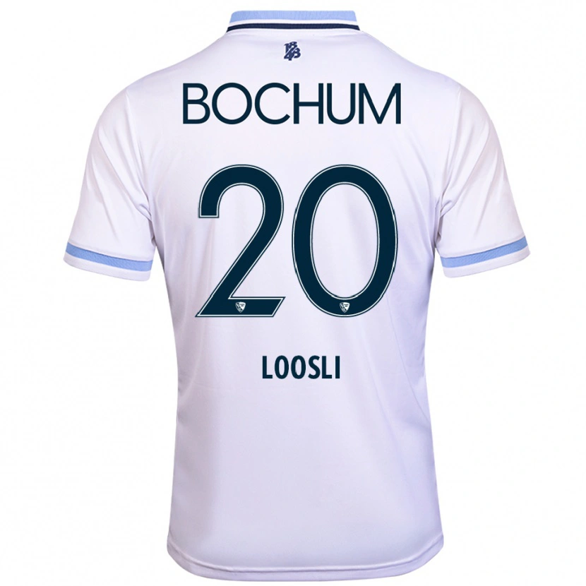 Danxen Męski Noah Loosli #20 Biało Błękitny Wyjazdowa Koszulka 2025/26 Koszulki Klubowe