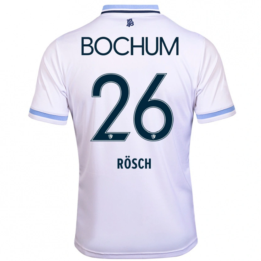 Danxen Męski Romario Rösch #26 Biało Błękitny Wyjazdowa Koszulka 2025/26 Koszulki Klubowe