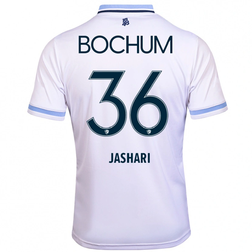 Danxen Męski Lirim Jashari #36 Biało Błękitny Wyjazdowa Koszulka 2025/26 Koszulki Klubowe