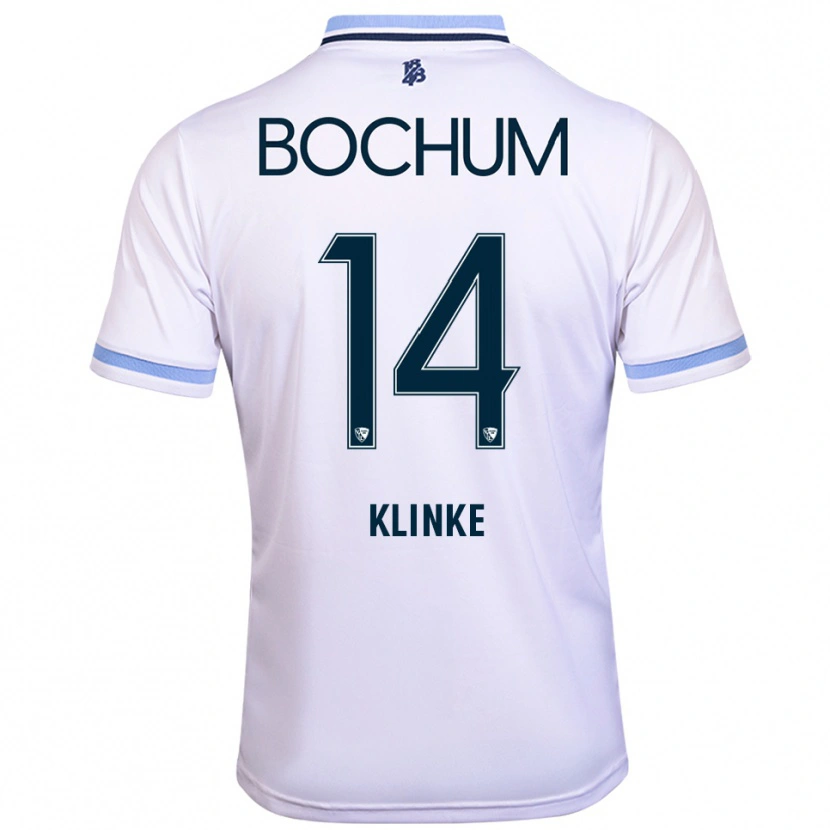 Danxen Męski Niklas Klinke #14 Biało Błękitny Wyjazdowa Koszulka 2025/26 Koszulki Klubowe
