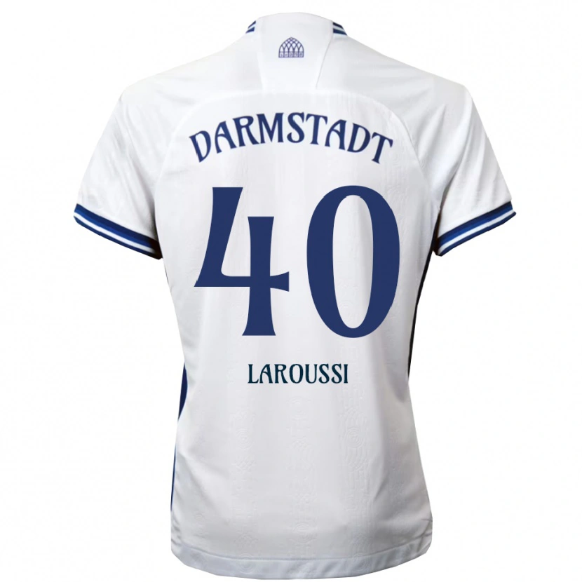 Danxen Męski Devin Laroussi #40 Biało Niebieski Wyjazdowa Koszulka 2025/26 Koszulki Klubowe