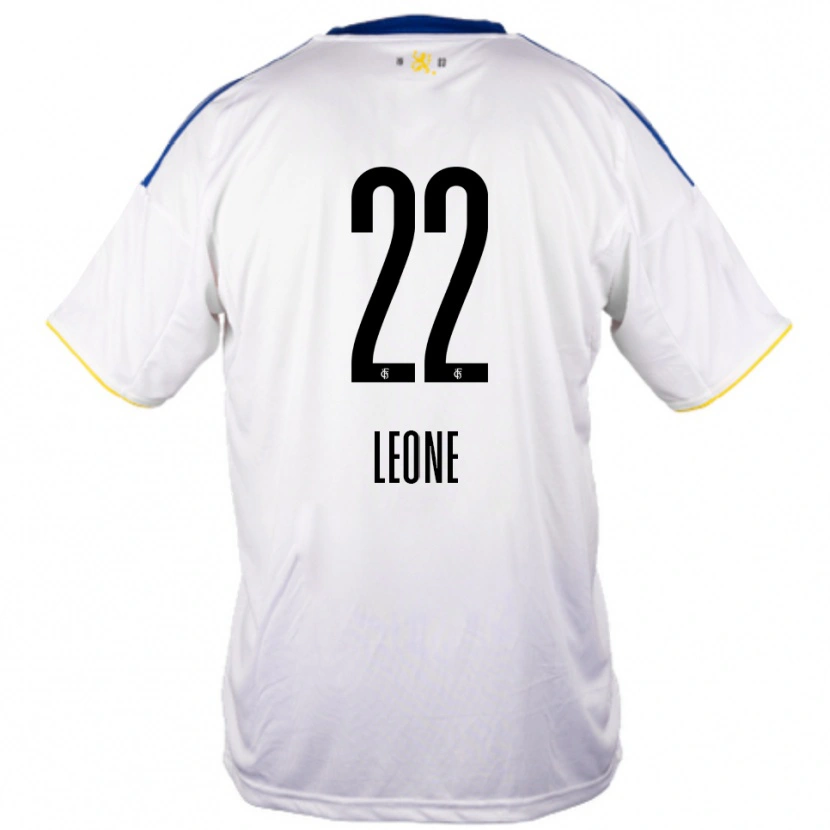 Danxen Męski Vincent Leone #22 Biało Niebiesko Żółty Wyjazdowa Koszulka 2025/26 Koszulki Klubowe