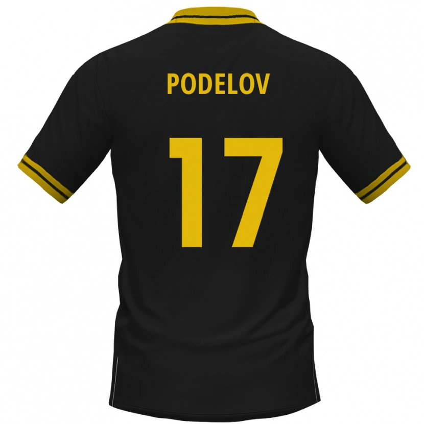 Danxen Męski David Podelov #17 Czarno Żółty Wyjazdowa Koszulka 2025/26 Koszulki Klubowe