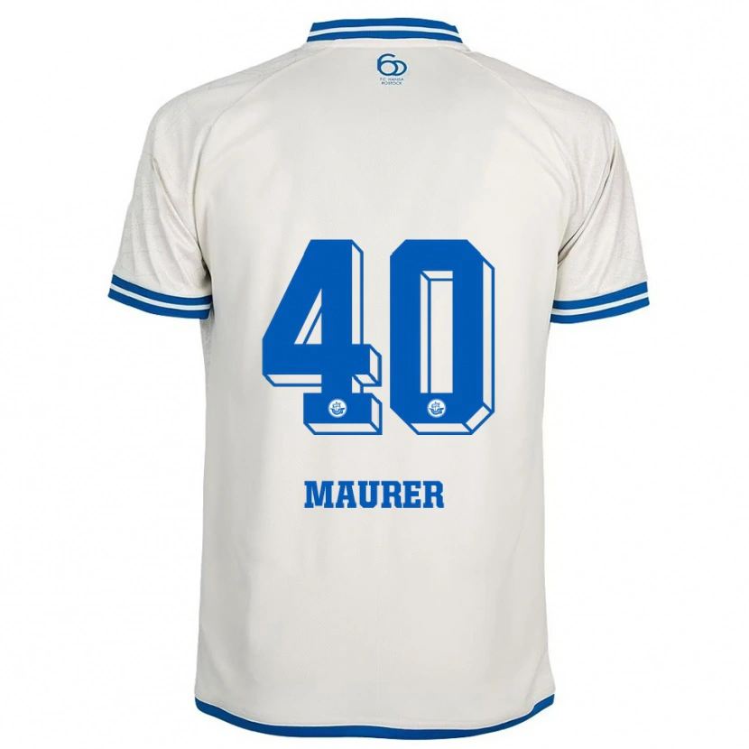 Danxen Męski Erik Maurer #40 Biało Niebieski Wyjazdowa Koszulka 2025/26 Koszulki Klubowe