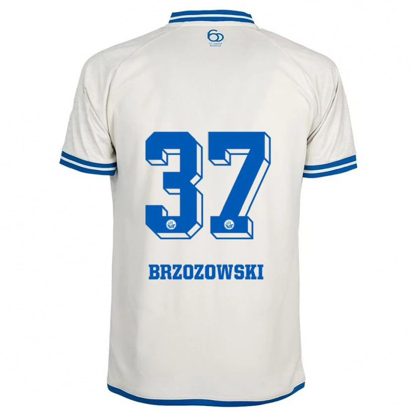 Danxen Męski Milosz Brzozowski #37 Biało Niebieski Wyjazdowa Koszulka 2025/26 Koszulki Klubowe