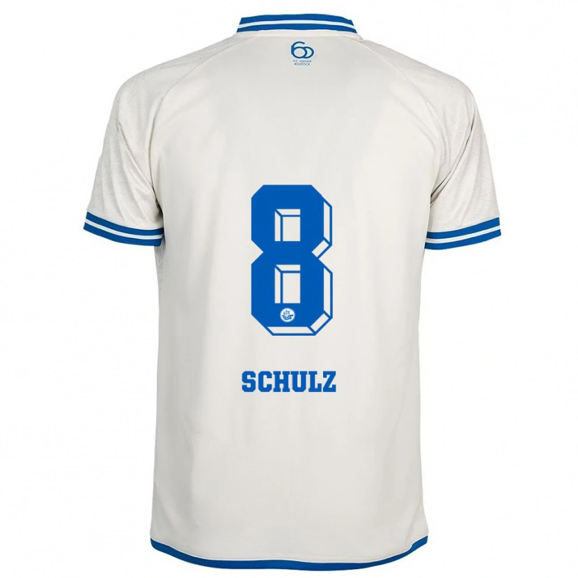 Danxen Męski Alessandro Schulz #8 Biało Niebieski Wyjazdowa Koszulka 2025/26 Koszulki Klubowe
