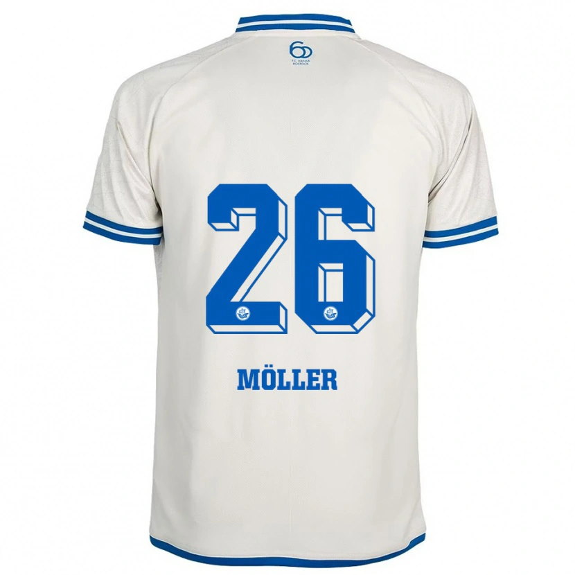 Danxen Męski Andreas Möller #26 Biało Niebieski Wyjazdowa Koszulka 2025/26 Koszulki Klubowe
