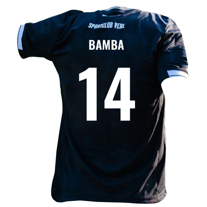 Danxen Męski Emmanuel Bamba #14 Czarno Biały Wyjazdowa Koszulka 2025/26 Koszulki Klubowe