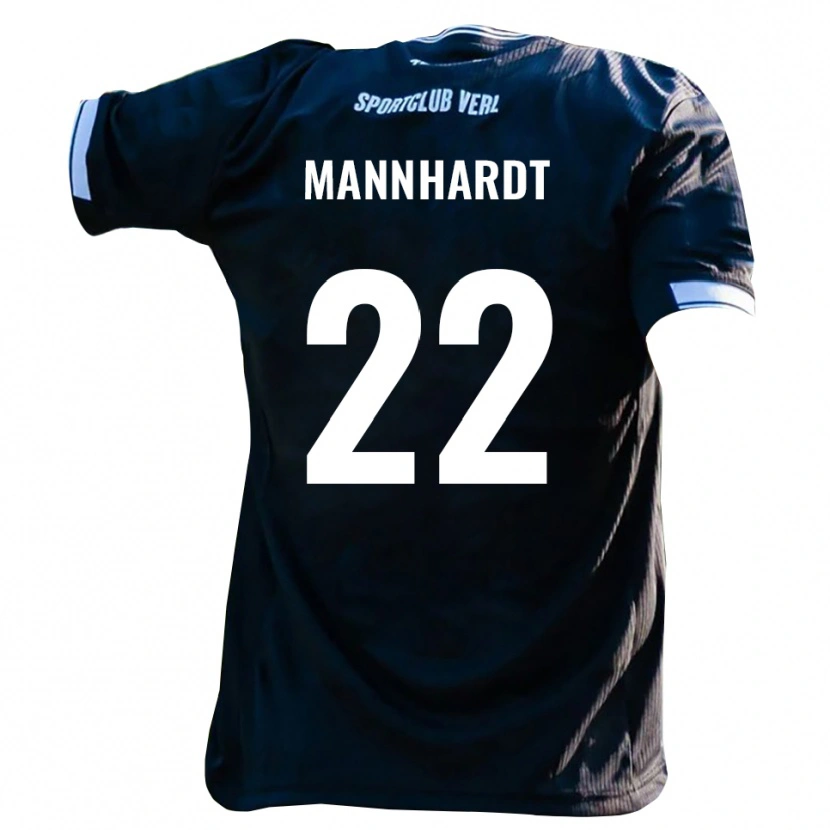 Danxen Męski Marco Mannhardt #22 Czarno Biały Wyjazdowa Koszulka 2025/26 Koszulki Klubowe