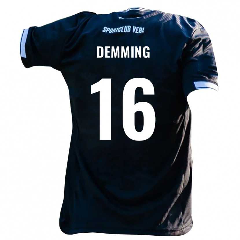 Danxen Męski Lukas Demming #16 Czarno Biały Wyjazdowa Koszulka 2025/26 Koszulki Klubowe