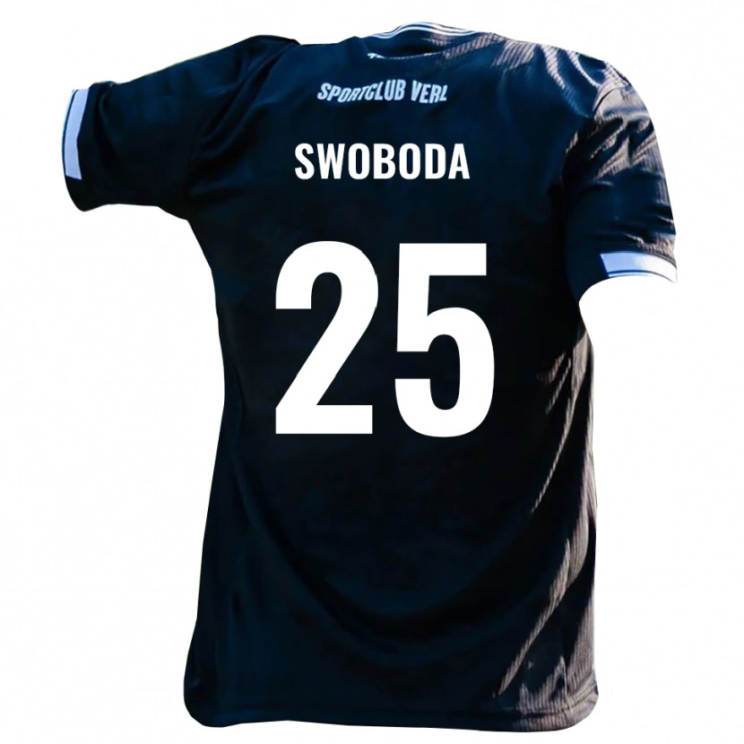 Danxen Męski Maurice Swoboda #25 Czarno Biały Wyjazdowa Koszulka 2025/26 Koszulki Klubowe