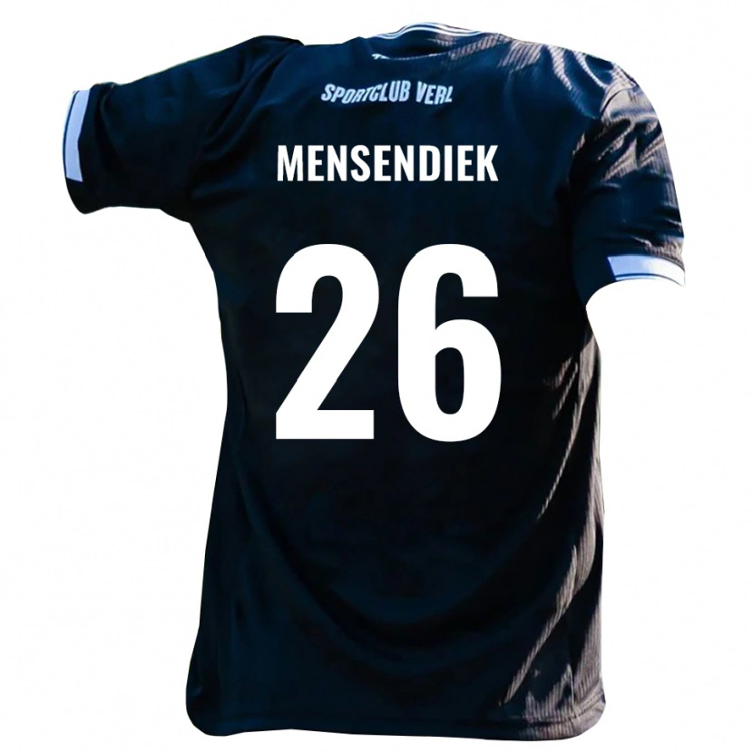 Danxen Męski Luis Mensendiek #26 Czarno Biały Wyjazdowa Koszulka 2025/26 Koszulki Klubowe