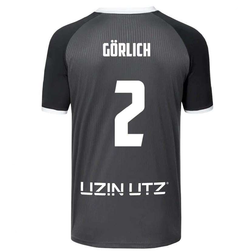 Danxen Męski Luis Görlich #2 Szaro Biały Wyjazdowa Koszulka 2025/26 Koszulki Klubowe