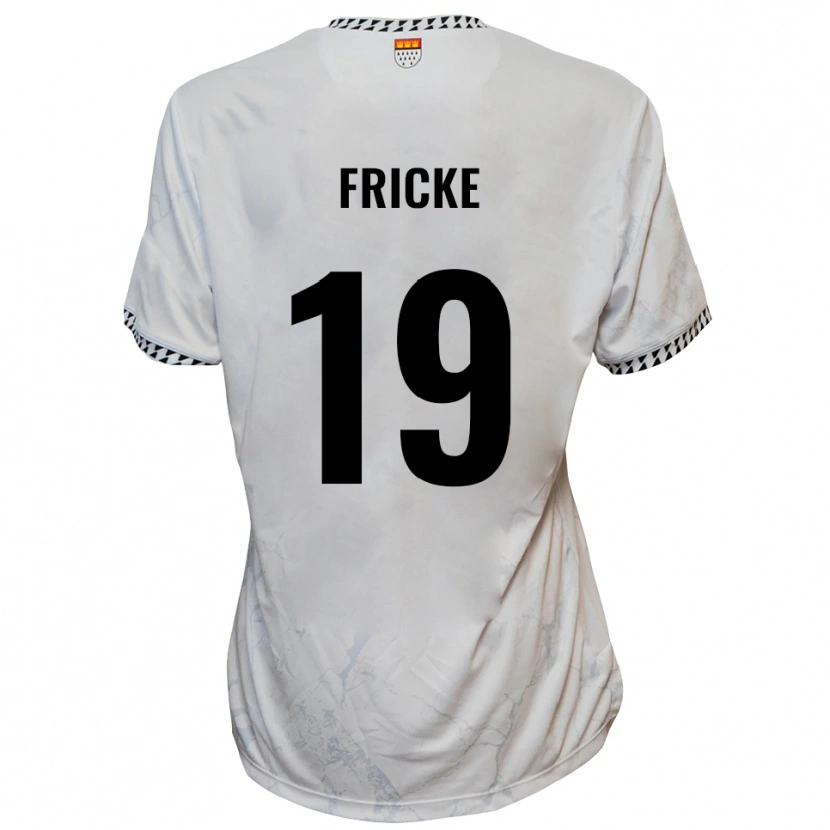 Danxen Męski Fabian Fricke #19 Biało Czarny Wyjazdowa Koszulka 2025/26 Koszulki Klubowe