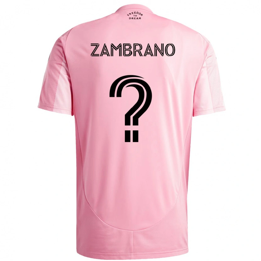 Danxen Dzieci Matteo Zambrano #0 Czarny Różowy Domowa Koszulka 2025/26 Koszulki Klubowe