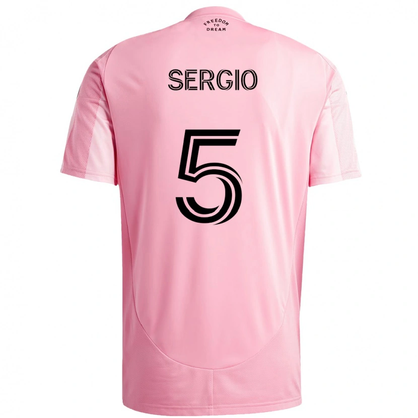 Danxen Dzieci Sergio Busquets #5 Czarny Różowy Domowa Koszulka 2025/26 Koszulki Klubowe