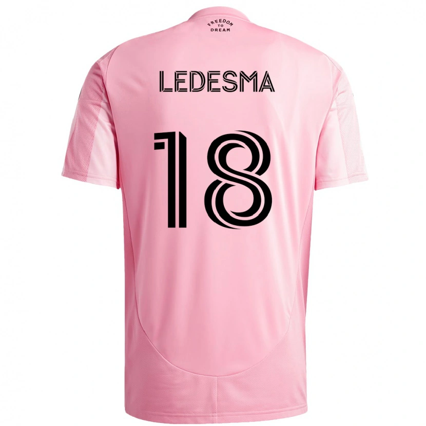 Danxen Dzieci Santiago Ledesma #18 Czarny Różowy Domowa Koszulka 2025/26 Koszulki Klubowe