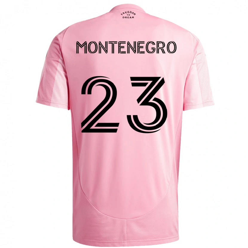 Danxen Dzieci Ricardo Montenegro #23 Czarny Różowy Domowa Koszulka 2025/26 Koszulki Klubowe