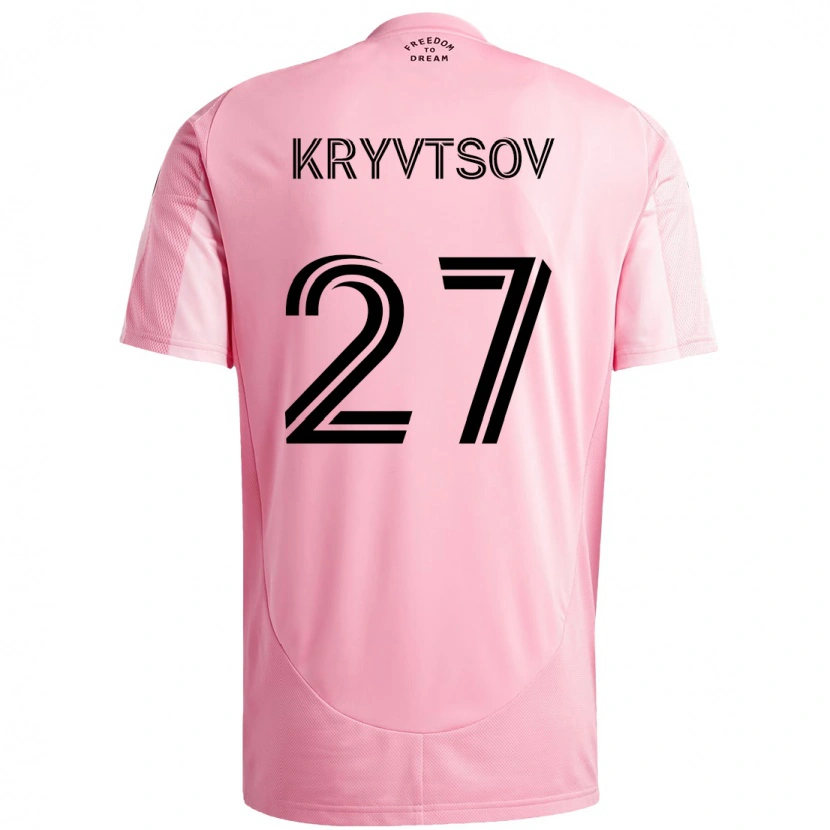Danxen Dzieci Sergiy Kryvtsov #27 Czarny Różowy Domowa Koszulka 2025/26 Koszulki Klubowe