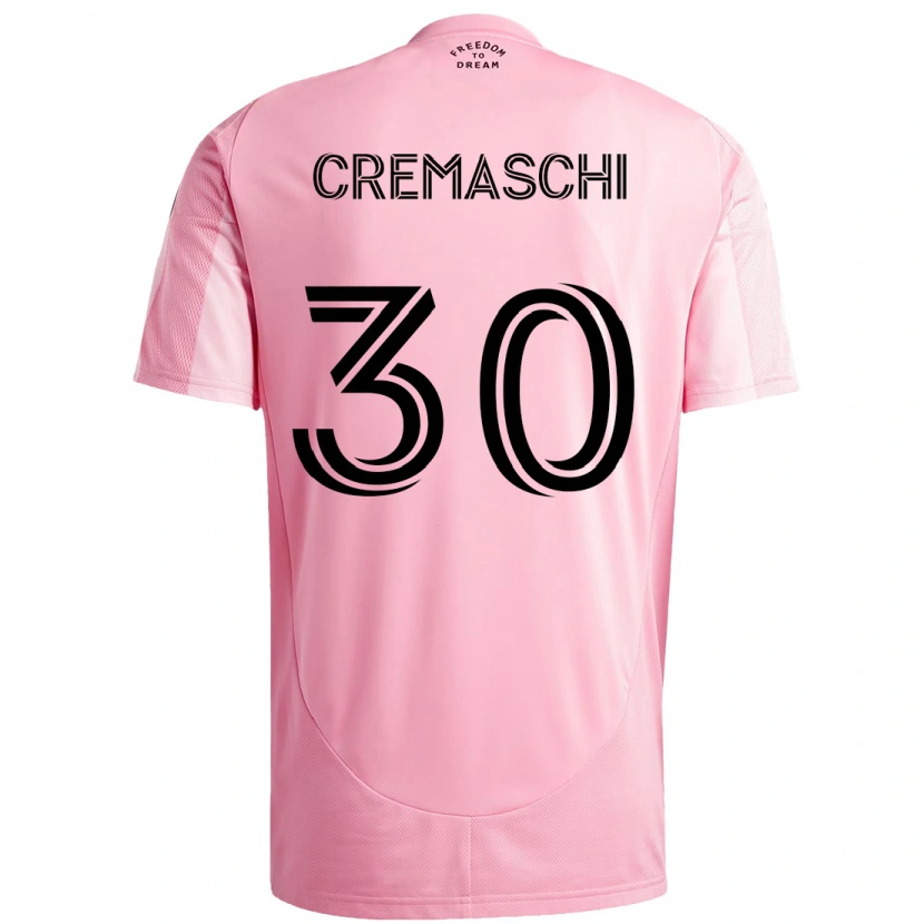 Danxen Dzieci Benja Cremaschi #30 Czarny Różowy Domowa Koszulka 2025/26 Koszulki Klubowe