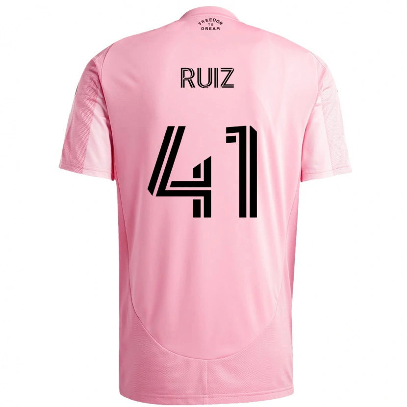 Danxen Dzieci David Ruíz #41 Czarny Różowy Domowa Koszulka 2025/26 Koszulki Klubowe