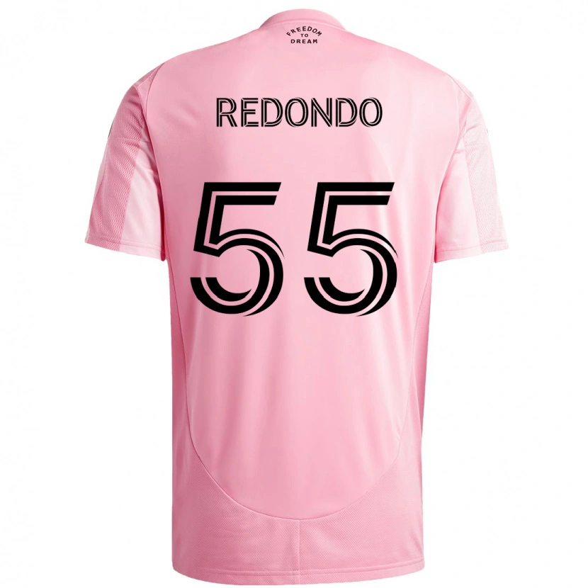 Danxen Dzieci Federico Redondo #55 Czarny Różowy Domowa Koszulka 2025/26 Koszulki Klubowe