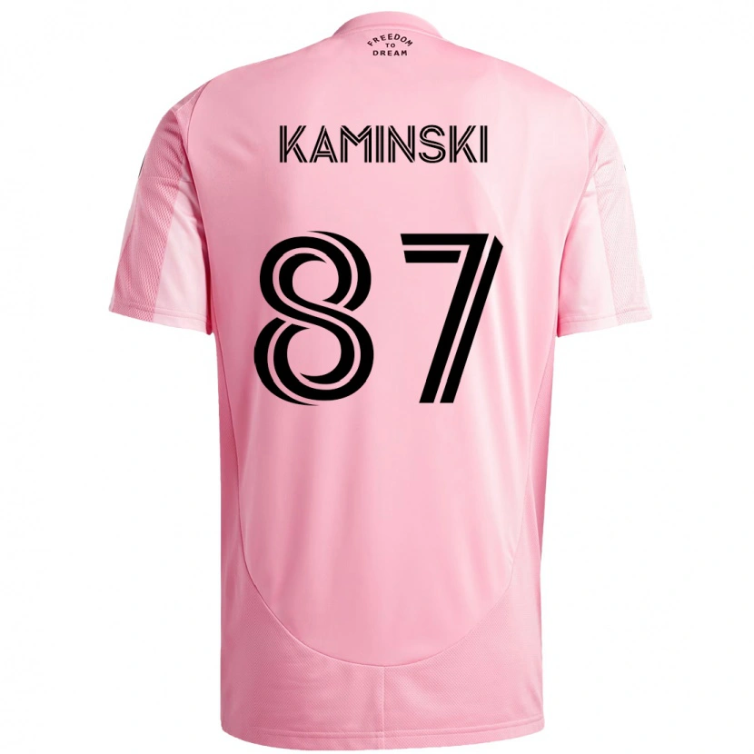 Danxen Dzieci Brett Kaminski #87 Czarny Różowy Domowa Koszulka 2025/26 Koszulki Klubowe