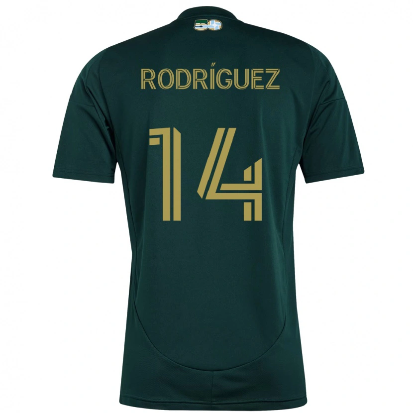 Danxen Dzieci Jonathan Rodríguez #14 Beżowy Zielony Domowa Koszulka 2025/26 Koszulki Klubowe