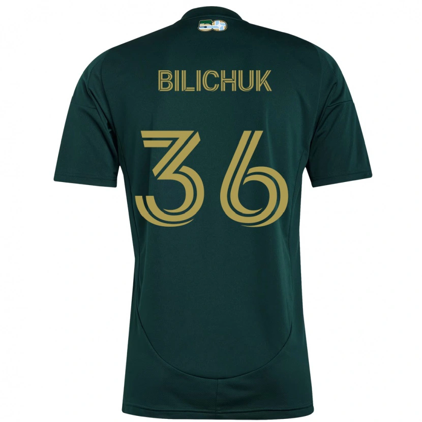 Danxen Dzieci Ryan Bilichuk #36 Beżowy Zielony Domowa Koszulka 2025/26 Koszulki Klubowe