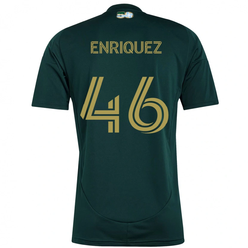 Danxen Dzieci Adolfo Enriquez #46 Beżowy Zielony Domowa Koszulka 2025/26 Koszulki Klubowe