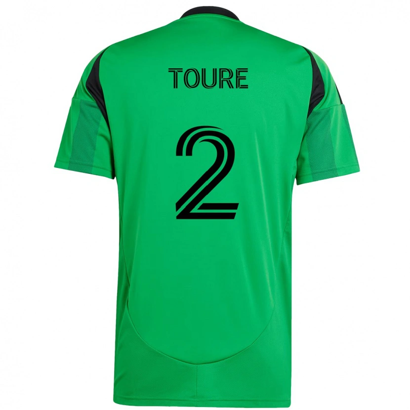 Danxen Dzieci Cheick Touré #2 Zielony Czarny Domowa Koszulka 2025/26 Koszulki Klubowe