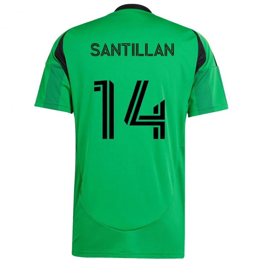 Danxen Dzieci Jonathan Santillan #14 Biały Zielony Domowa Koszulka 2025/26 Koszulki Klubowe