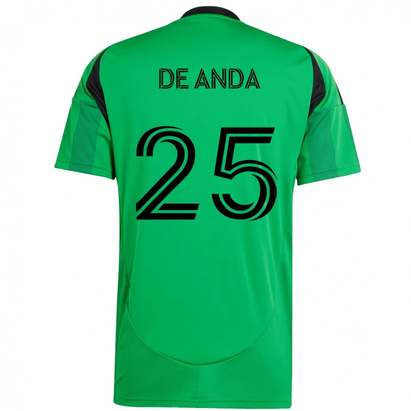 Danxen Dzieci Anthony De Anda #25 Biały Zielony Domowa Koszulka 2025/26 Koszulki Klubowe