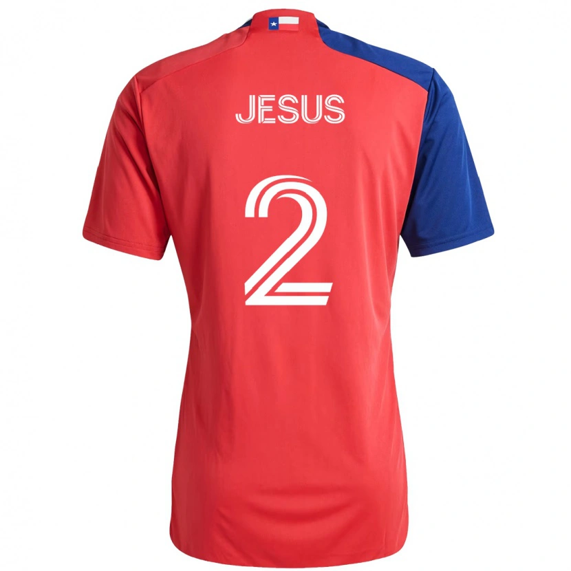 Danxen Dzieci Geovane Jesus #2 Jasnoniebieski Czerwony Domowa Koszulka 2025/26 Koszulki Klubowe