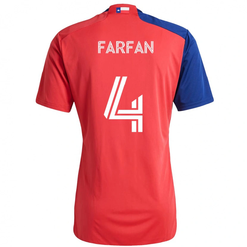 Danxen Dzieci Marco Farfán #4 Jasnoniebieski Czerwony Domowa Koszulka 2025/26 Koszulki Klubowe