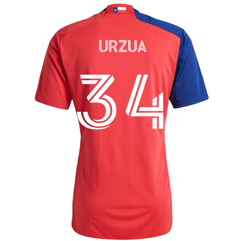 Danxen Dzieci Alejandro Urzua #34 Jasnoniebieski Czerwony Domowa Koszulka 2025/26 Koszulki Klubowe