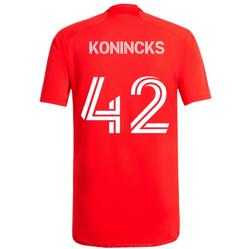 Danxen Dzieci Diego Konincks #42 Czerwony Biały Domowa Koszulka 2025/26 Koszulki Klubowe