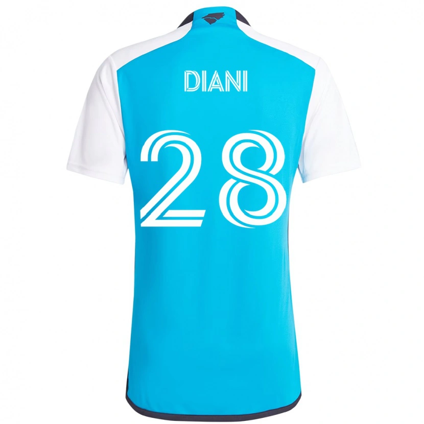 Danxen Dzieci Djibril Diani #28 Błękitny Biały Domowa Koszulka 2025/26 Koszulki Klubowe