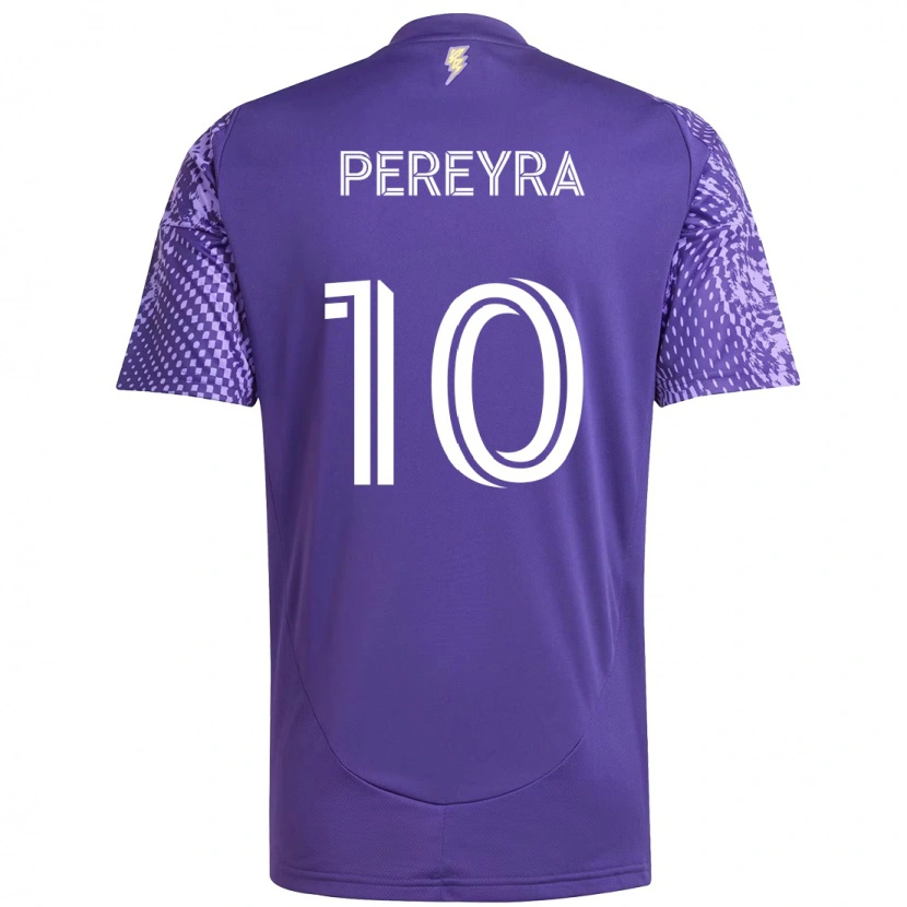 Danxen Dzieci Mauricio Pereyra #10 Biały Fioletowy Domowa Koszulka 2025/26 Koszulki Klubowe
