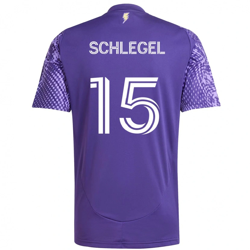 Danxen Dzieci Rodrigo Schlegel #15 Biały Fioletowy Domowa Koszulka 2025/26 Koszulki Klubowe