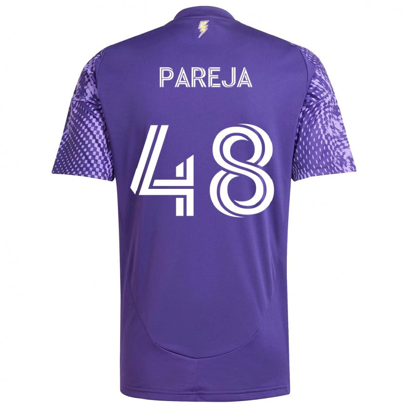 Danxen Dzieci Diego Pareja #48 Biały Fioletowy Domowa Koszulka 2025/26 Koszulki Klubowe
