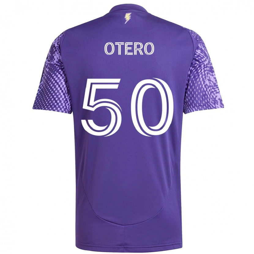 Danxen Dzieci Javier Otero #50 Biały Fioletowy Domowa Koszulka 2025/26 Koszulki Klubowe