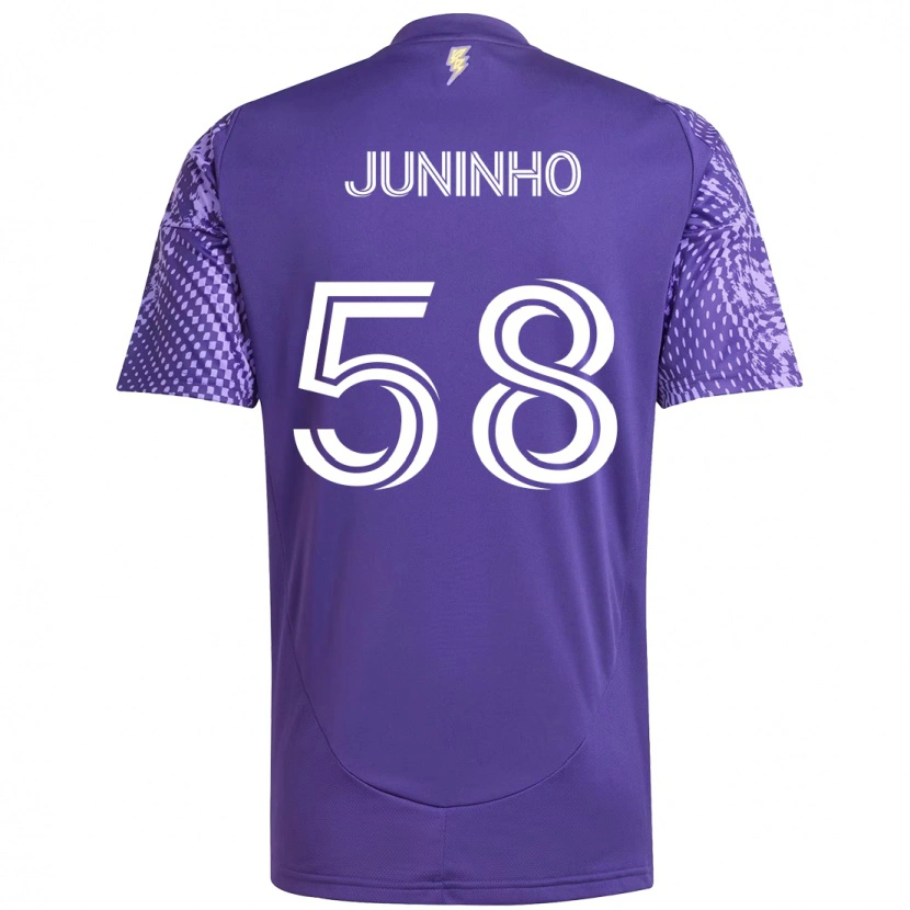 Danxen Dzieci Juninho #58 Biały Fioletowy Domowa Koszulka 2025/26 Koszulki Klubowe