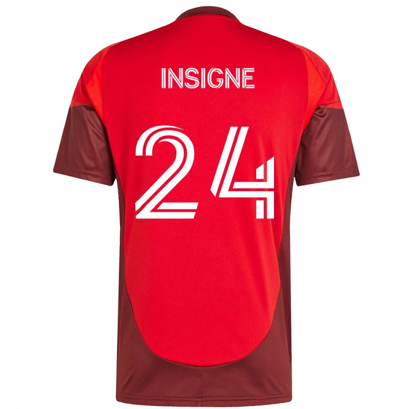 Danxen Dzieci Lorenzo Insigne #24 Biały Czerwony Domowa Koszulka 2025/26 Koszulki Klubowe