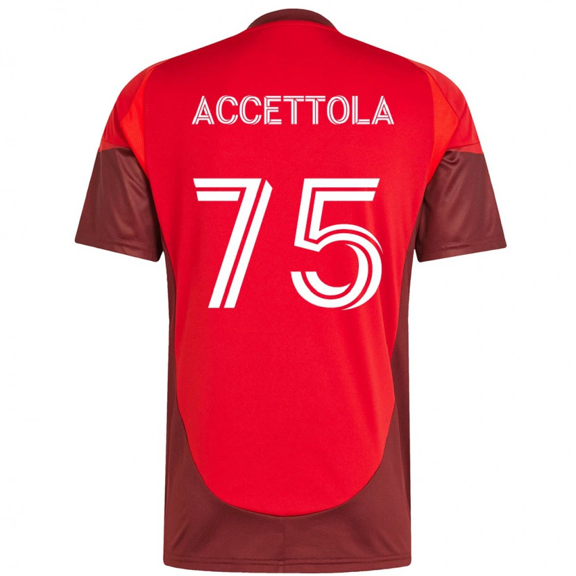 Danxen Dzieci Luca Accettola #75 Biały Czerwony Domowa Koszulka 2025/26 Koszulki Klubowe