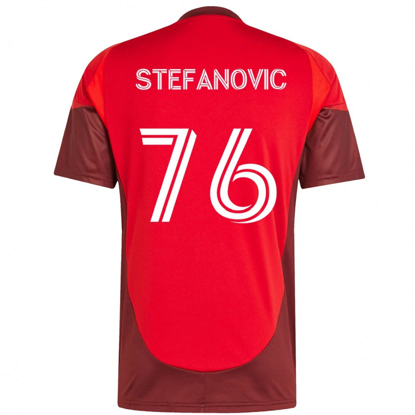 Danxen Dzieci Lazar Stefanovic #76 Biały Czerwony Domowa Koszulka 2025/26 Koszulki Klubowe