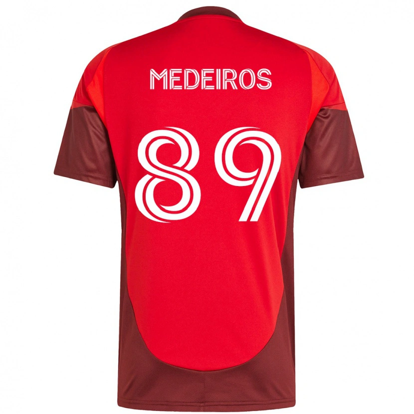 Danxen Dzieci Matthew Medeiros #89 Biały Czerwony Domowa Koszulka 2025/26 Koszulki Klubowe