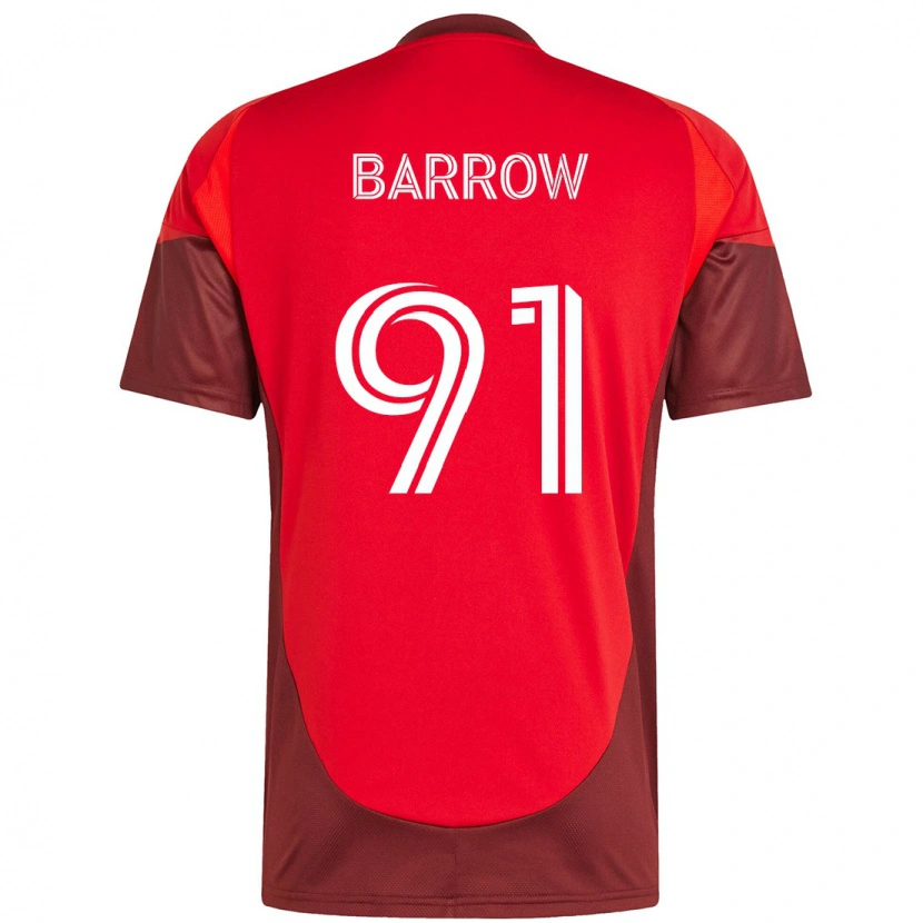 Danxen Dzieci Dékwon Barrow #91 Biały Czerwony Domowa Koszulka 2025/26 Koszulki Klubowe