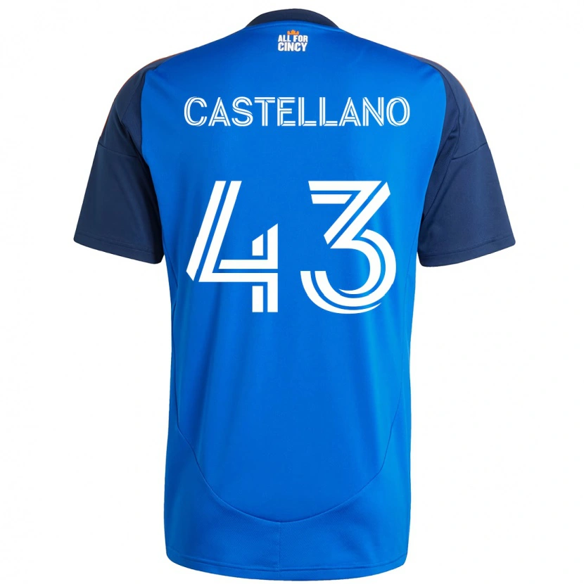 Danxen Dzieci Jesús Castellano #43 Ciemnoniebieski Pomarańczowy Domowa Koszulka 2025/26 Koszulki Klubowe