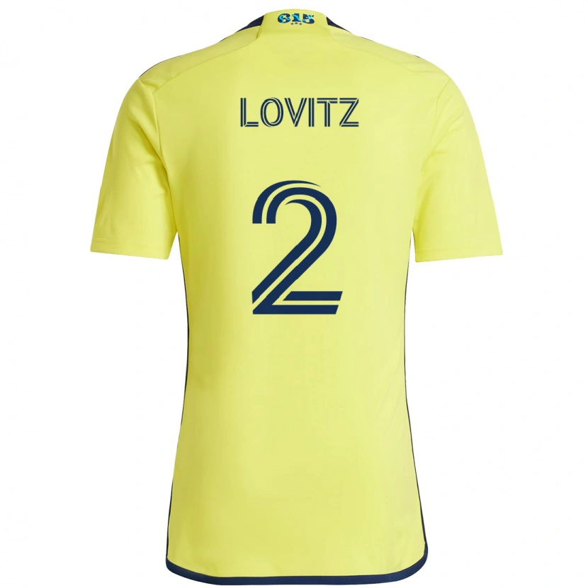 Danxen Dzieci Daniel Lovitz #2 Granatowy Żółty Domowa Koszulka 2025/26 Koszulki Klubowe